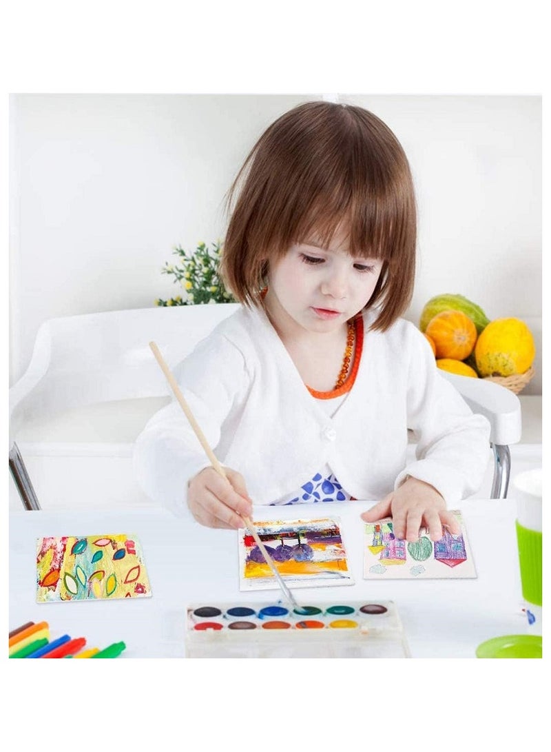 مجموعة من 10 ألواح قماشية للرسم، 10 × 10 سم، ألواح قماشية فارغة معدة بالقطن وخالية من الأحماض للرسم الزيتي والألوان المائية والأكريليك والغواش والتيمبرا - Image 5