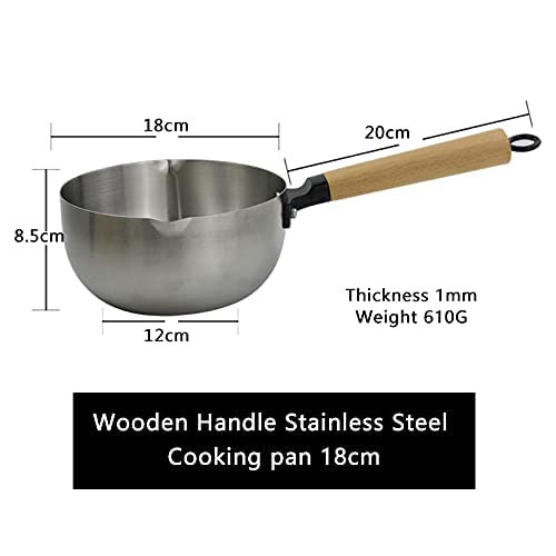 Replex Stainless Steel Sauce Pan Tea Pan Milk Pan with Wooden Handle Tea Milk Coffee Sugar Melting Pot Silver Gas Kitchen Cookware 2 Liters Capacity - Image 5