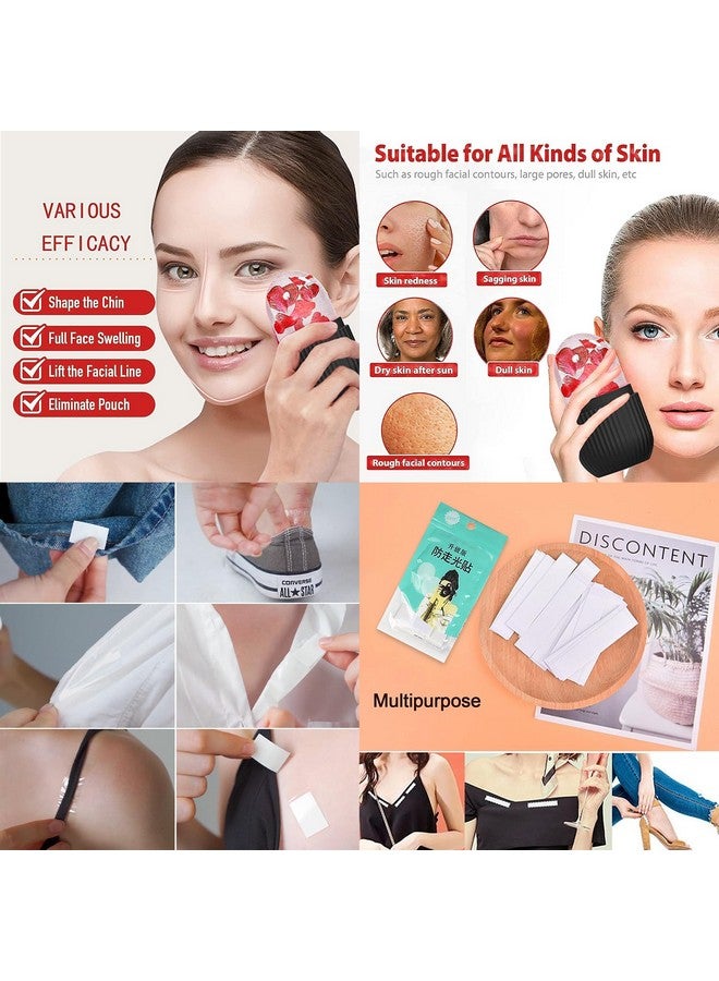 Best Beauty Combo Face Ice roller Disposable Double Sided Transparent Clear Medical Tape for Lingerie | Waterproof Anti-Skid Tape and Beauty Eye Reusable Face Rollers Facial Roller Box - Image 2