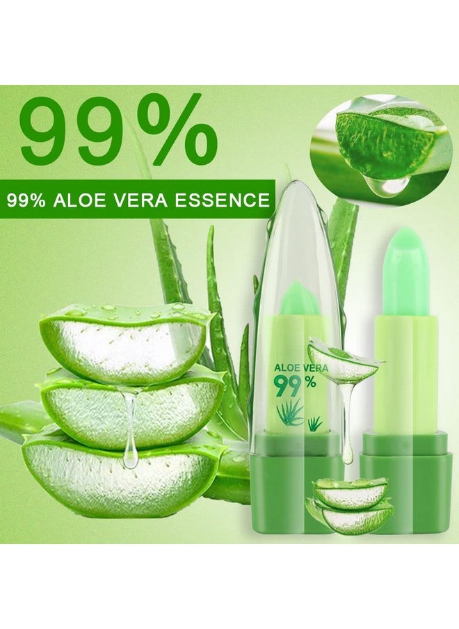 BINGBRUSH 3 Pcs Aloe Vera Color Changing Lipstick Queenlong Lasting Lip Care Nutritious Plumper Lip Balm Moisturizer Magic Ph Temperature Color Change Lip Gloss Glossly Makeup Set For Women  - Image 3