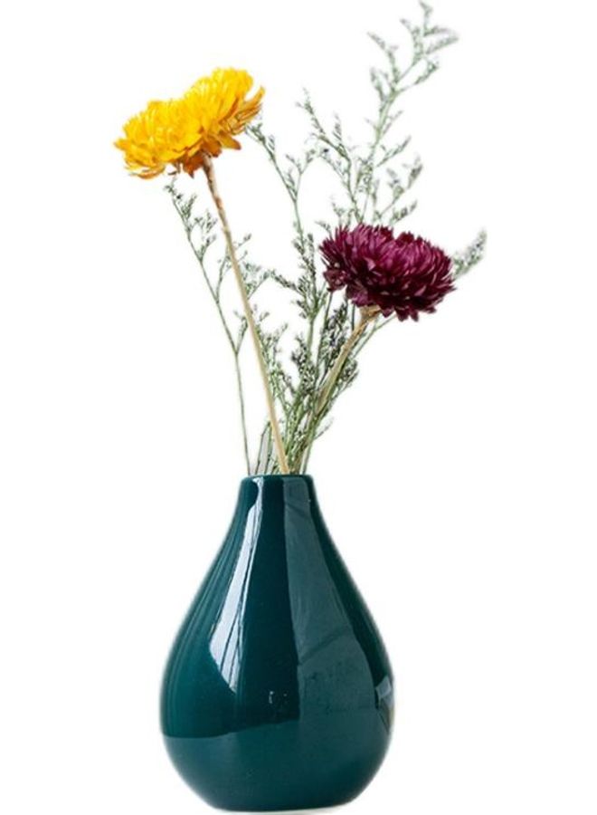 Small Ceramic Mini Vase Green 10cm