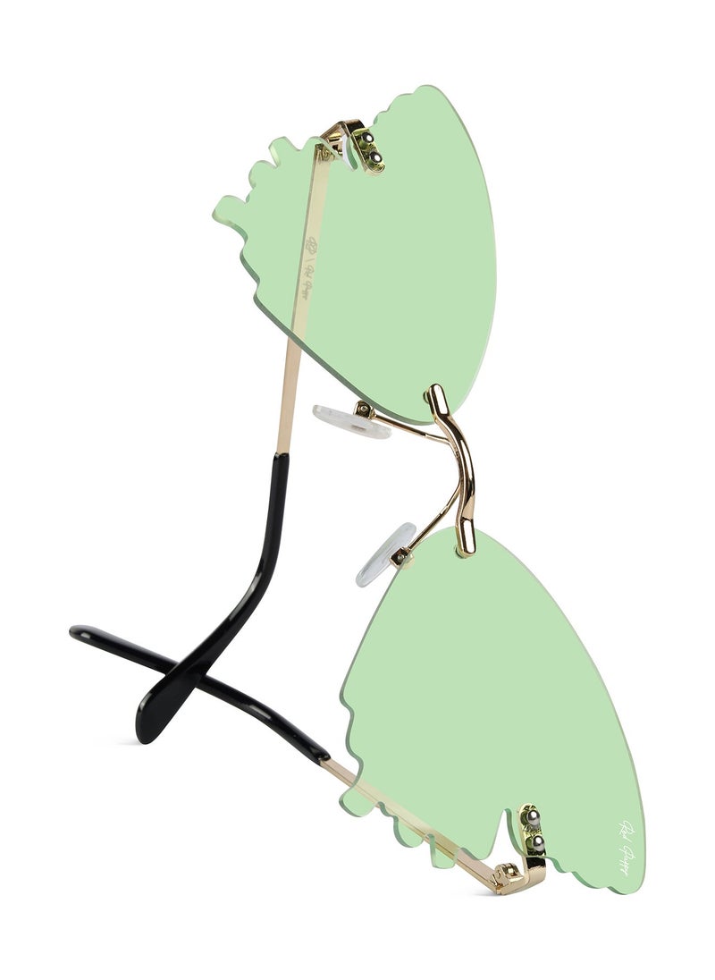 Woggles Strobe Light Green Butterfly Sunglasses  - Image 4