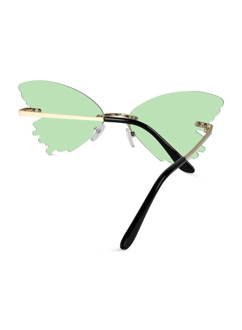 Woggles Strobe Light Green Butterfly Sunglasses