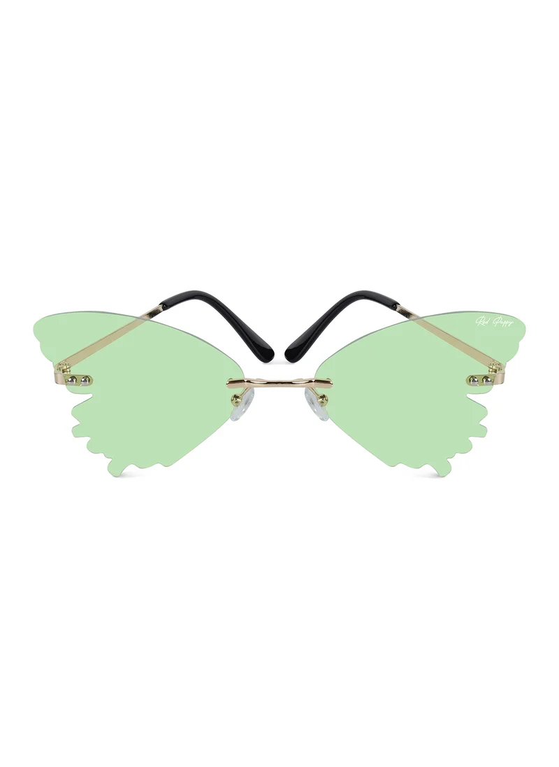 Woggles Strobe Light Green Butterfly Sunglasses