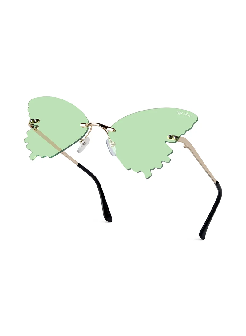 Woggles Strobe Light Green Butterfly Sunglasses