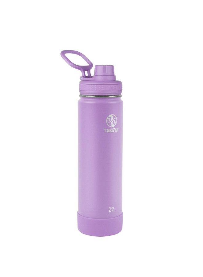 Takeya Actives Water Bottle with Spout Lid - Bottle with Double Stainless Steel Insulation - Dishwasher Safe & BPA-Free - Bottle with Spout Lid & Removable Bumper - 22 oz, Lilac - Image 1