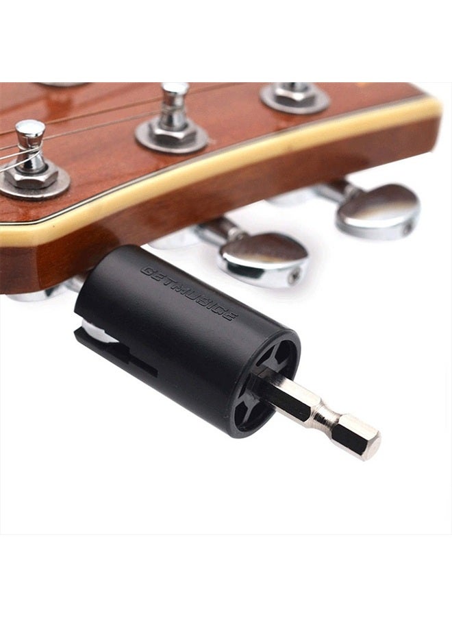 SAPHUE Hexagonal Drill Bit Tuning Peg Winder For Electric Acoustic Guitar Bass String Change Maintenance, Attaches to Power Screwdriver or Power Drill - Image 2