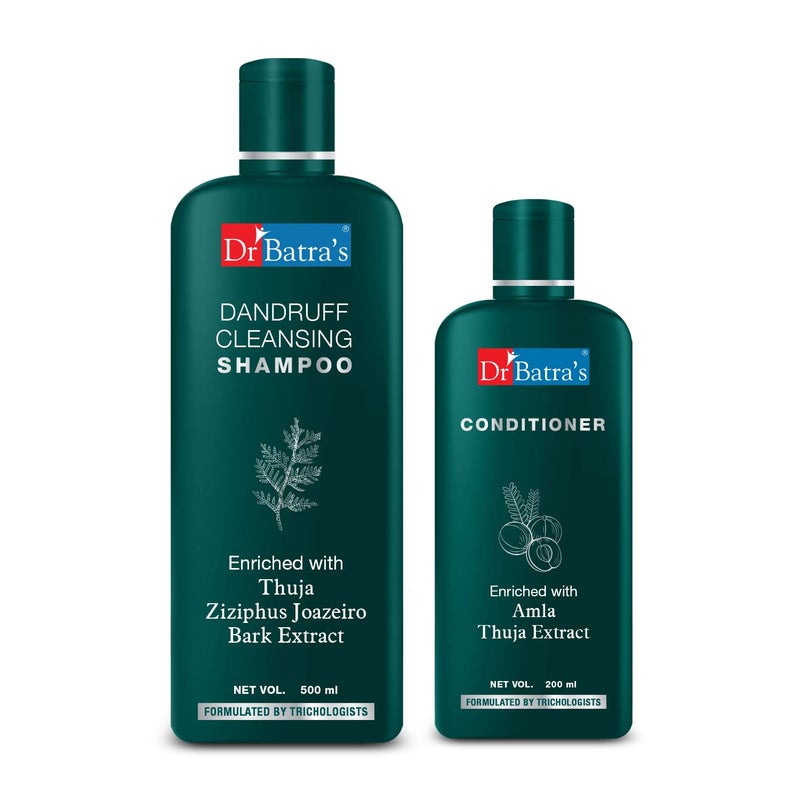 Dr Batra's Dr Batras Dandruff Cleansing Shampoo 500 ml and Conditioner 200 ml Anti Dandruff Best Combo Products For Men Women Pack of 2 - Image 1