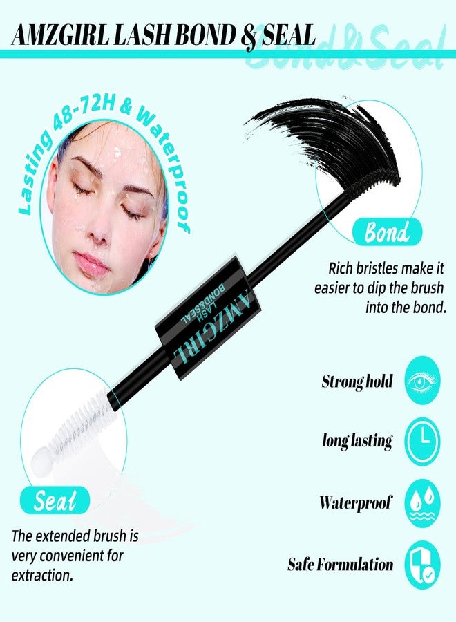 AMZGIRL LASH Lash Clusters Kit 320Pcs,DIY Individual Lashes Extension Kit,Lash Bond And Seal,Lash Remover For Eyelashes Extensions,Lash Applicator Tool For False Eyelash Cluster Kit At Home(3040D,D-Mix9-16mm Kit) - Image 4