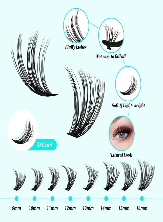 AMZGIRL LASH Lash Clusters Kit 320Pcs,DIY Individual Lashes Extension Kit,Lash Bond And Seal,Lash Remover For Eyelashes Extensions,Lash Applicator Tool For False Eyelash Cluster Kit At Home(3040D,D-Mix9-16mm Kit) - Image 3