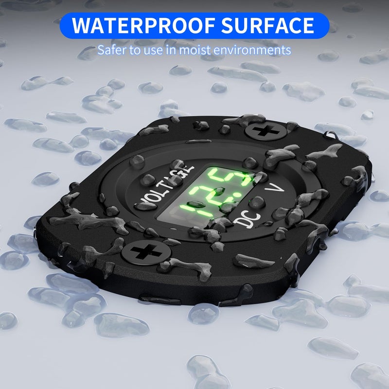 DAIERTEK Voltage Gauge 12V Green Volt Meter Marine Battery Volt Gauge 24V 36V DC Digital Voltmeter for car Truck RV ATV Boat Marine - Image 4
