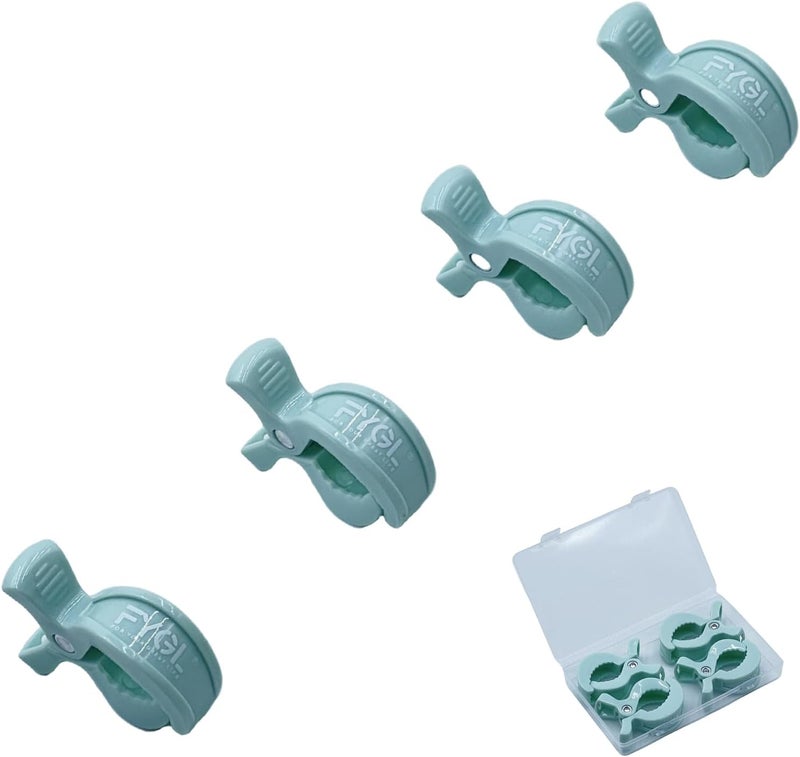 FYGL Universal Stroller Clips | 4PCS Multiuse Fasteners for Pram Toys, Sun Shades, and Blankets - Greenish - Image 1