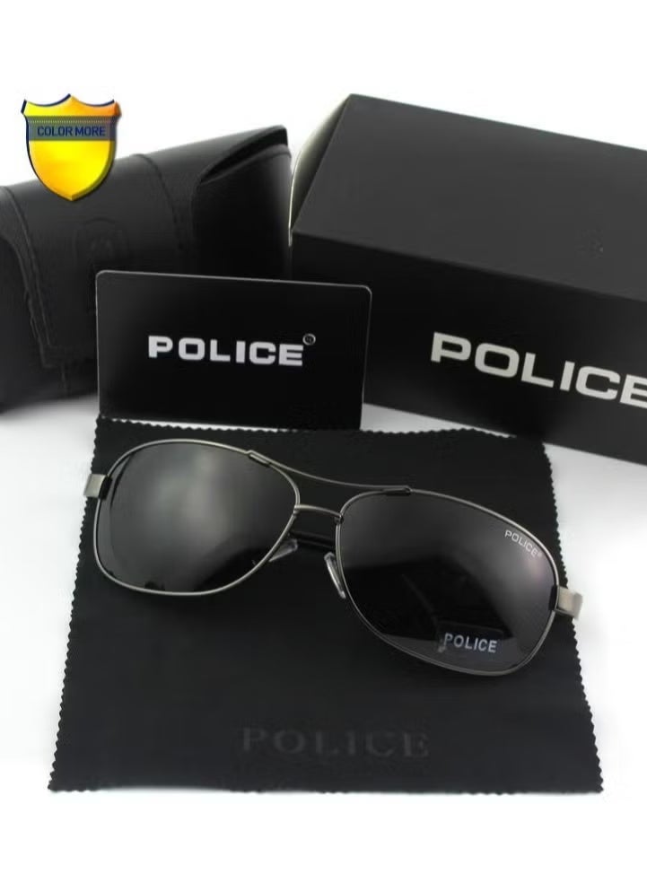 POLICE Men's Polarized Sport Sunglasses ,Cycling Sunglasses,for Men Driving Fishing Running with UV 400 Protection Sun Glasses with Gunmetal Frame with Grey Lenses - Image 1