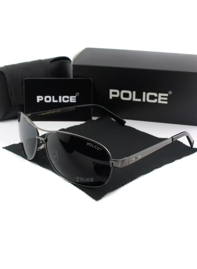 POLICE Men's Polarized Sport Sunglasses ,Cycling Sunglasses,for Men Driving Fishing Running with UV 400 Protection Sun Glasses with Gunmetal Frame with Grey Lenses - Image 2
