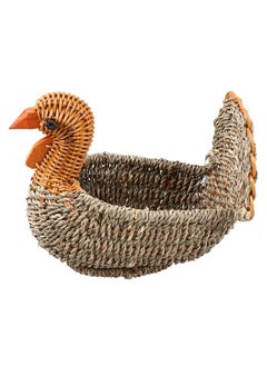 EXCEART EXCEART Wicker Turkey Shape Storage Basket, Light Grey, 150cm  - Image 1