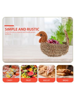 EXCEART EXCEART Wicker Turkey Shape Storage Basket, Light Grey, 150cm  - Image 2