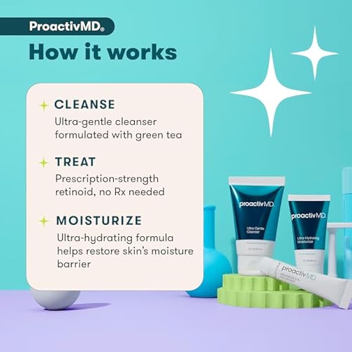 Proactiv MD 3-Step Routine, Ultra-Gentle Face Cleanser, 0.1% Adapalene Gel Treatment, Ultra-Hydrating Moisturizer, 30-Day Acne Treatment Kit - Image 2