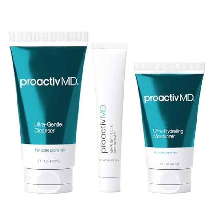 Proactiv MD 3-Step Routine, Ultra-Gentle Face Cleanser, 0.1% Adapalene Gel Treatment, Ultra-Hydrating Moisturizer, 30-Day Acne Treatment Kit - Image 1