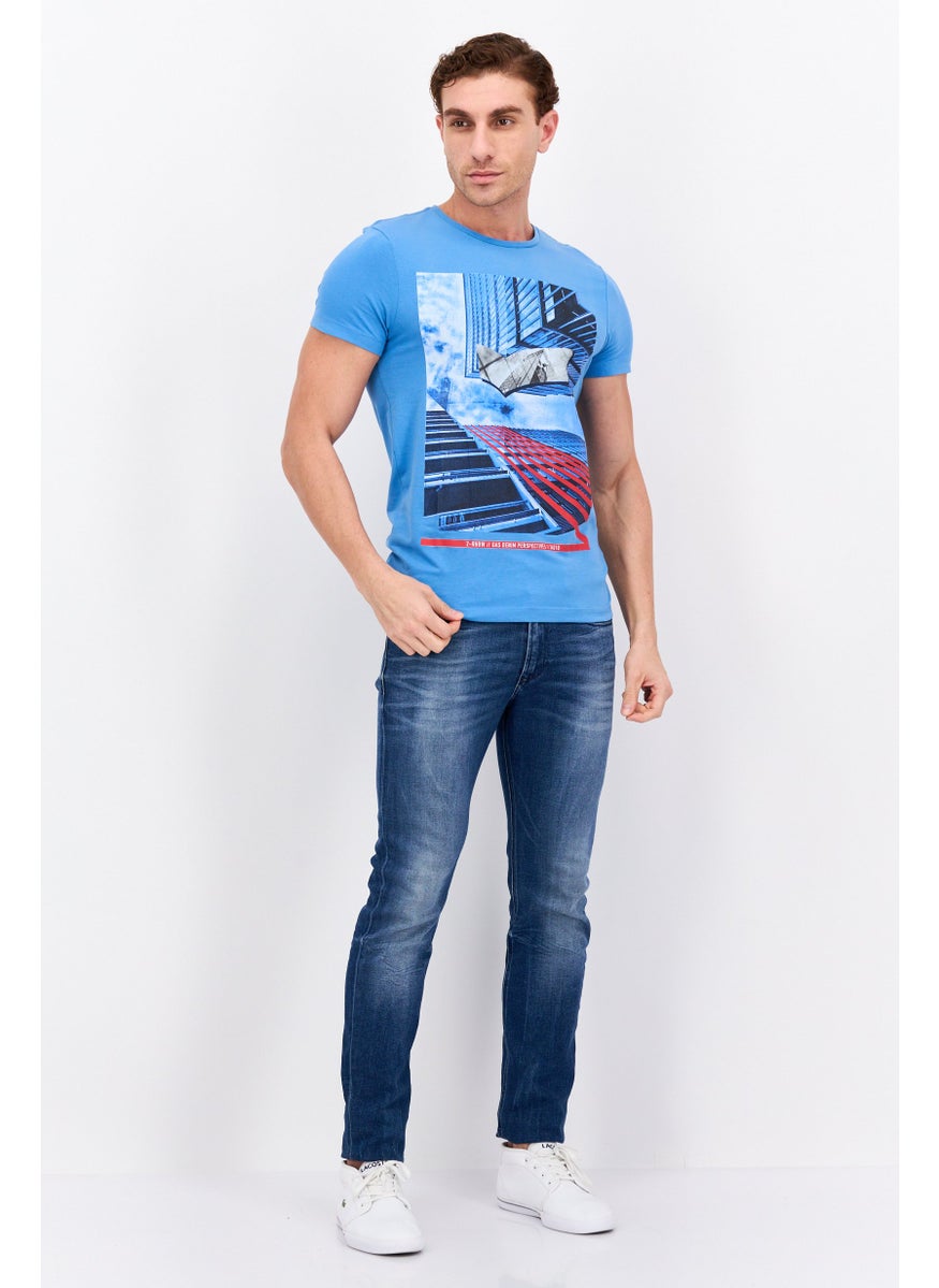 Men Crew Neck Short Sleeves Graphic Print T-Shirt, Blue Combo - pzsku/ZE4647BA978A5CA86890CZ/45/_/1739110483/5ba6b3d8-d2d7-446a-90fb-0dc2b29ed353