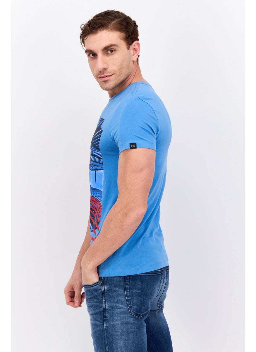 Men Crew Neck Short Sleeves Graphic Print T-Shirt, Blue Combo - pzsku/ZE4647BA978A5CA86890CZ/45/_/1739110500/3f23f3f2-b864-40ed-9e8c-0c9d7bd2756a