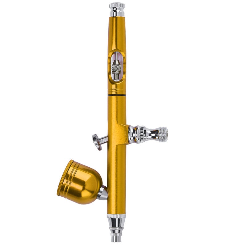 Gravity Feed Airbrush Gun: Tuhao Gold, 7cc Ink Cup, Trigger Control Thickness - Adjustable Pigment Quantity, High Quality Airbrush for Art, Tattoo, Nail, Cake, Model Decoration - Image 3