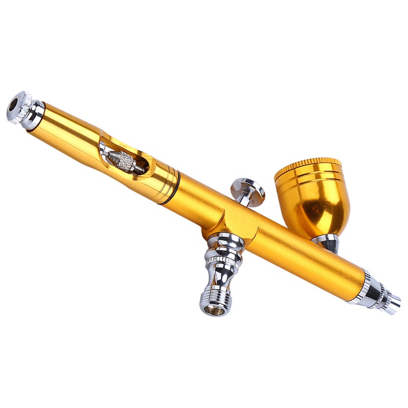 Gravity Feed Airbrush Gun: Tuhao Gold, 7cc Ink Cup, Trigger Control Thickness - Adjustable Pigment Quantity, High Quality Airbrush for Art, Tattoo, Nail, Cake, Model Decoration - Image 1