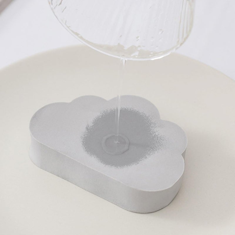 Cloud Shaped PVA Sponge For Sink Cleaning Gray 6 2x9 5x2cm Kitchen Bathroom Stain Remover - Image 5