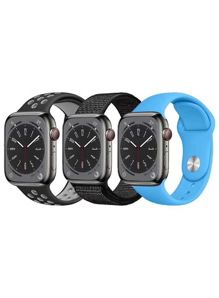 PROMASS 3pcs Watchband Replacement for Apple Watch 41/40/38mm Series 8/7/6/5/4/SE - Image 1