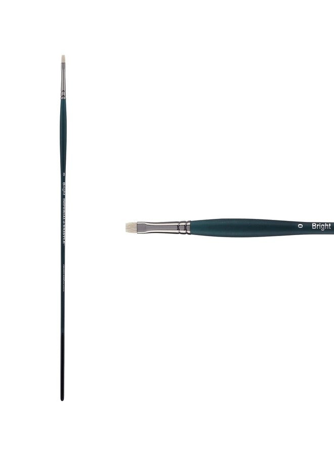 Creative Mark Imperial Professional Chungking Hog Bristle Brush - Bright # 0, Handmade Long Handle Oil Paint Brushes for Artists, Nickel-Plated Brass Ferrules, Stiff Yet Soft Natural Bristles - Image 2