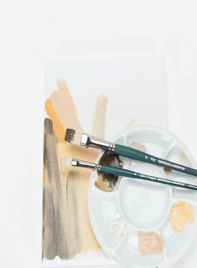 Creative Mark Imperial Professional Chungking Hog Bristle Brush - Bright # 0, Handmade Long Handle Oil Paint Brushes for Artists, Nickel-Plated Brass Ferrules, Stiff Yet Soft Natural Bristles - Image 3