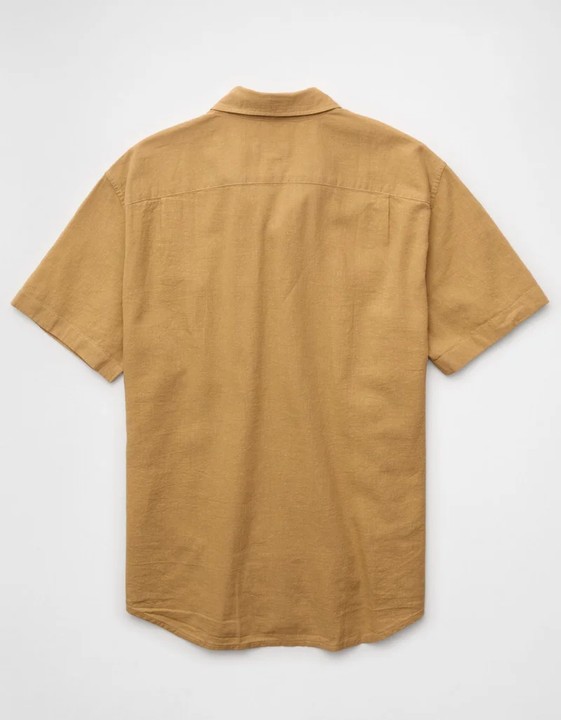 American Eagle  AE Standard Fit Linen-Blend Button-Up Shirt for Men | Best Price UAE