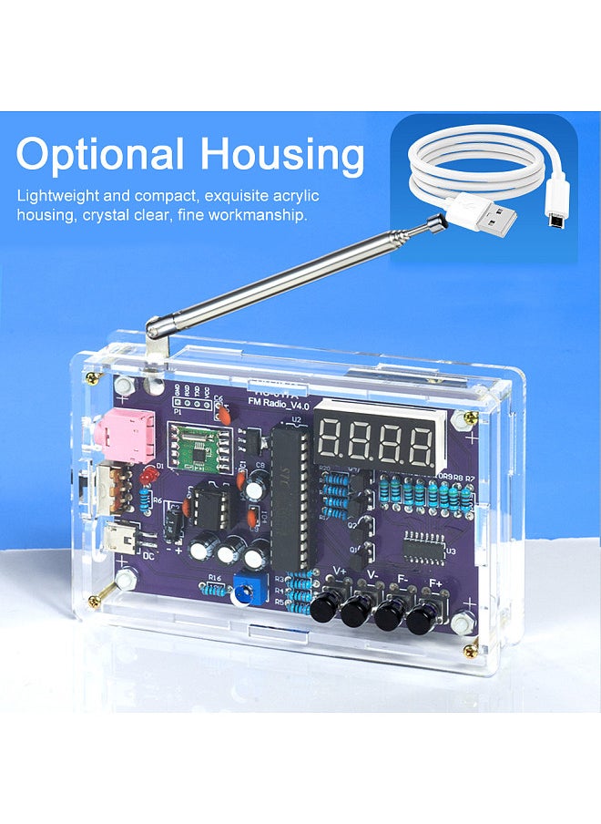 Generic - Radio Assembly Kit Frequency Modulation Circuit Board Microcontroller DIY Electronic Production Soldering Practice Bulk Parts - Image 1