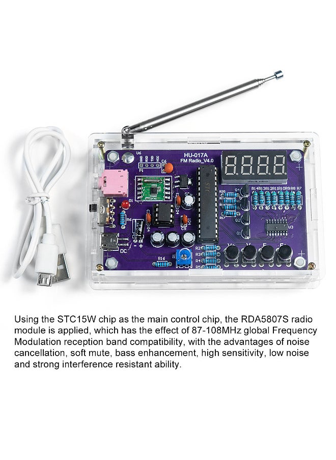 Generic - Radio Assembly Kit Frequency Modulation Circuit Board Microcontroller DIY Electronic Production Soldering Practice Bulk Parts - Image 1