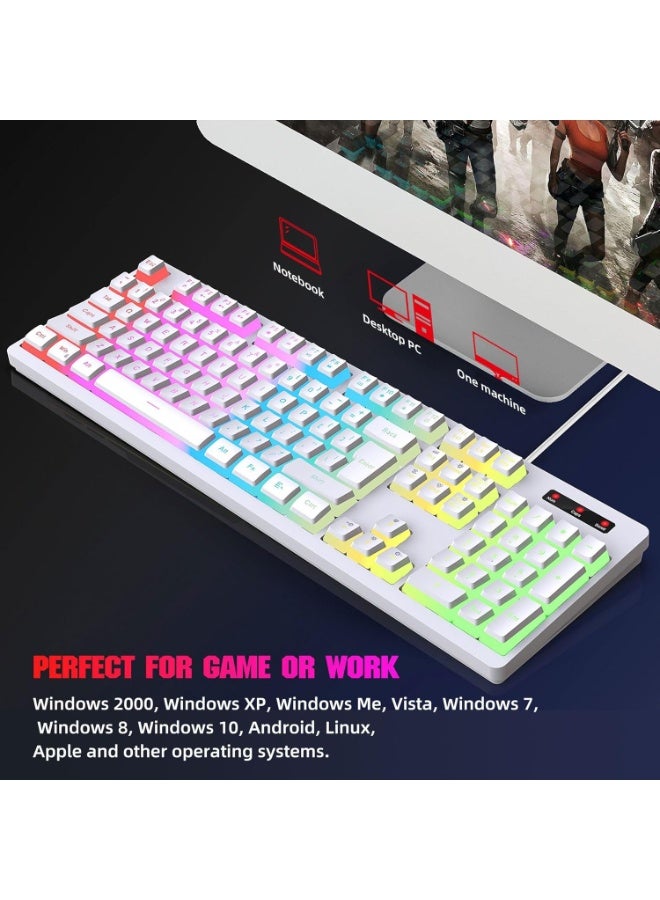 YONK HXSJ RGB Gaming Keyboard Mouse Combo – 104-Key Wired RGB Backlit Keyboard & J900 USB Gaming Mouse, 6 Adjustable DPI, Ergonomic Design for PC Laptop Gamers - Image 5