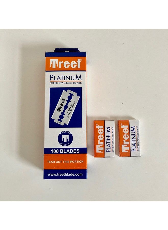 TREET Platinum Super Stainless Double Edge Razor Blades (100 Blades) - Image 1