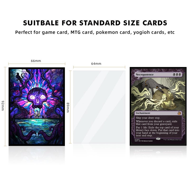 Katomula 100 MTG Card Sleeves with 100 Inner Sleeves, Textured Back Art Sleeve, Fit Standard Size Cards - Swamp - Image 3