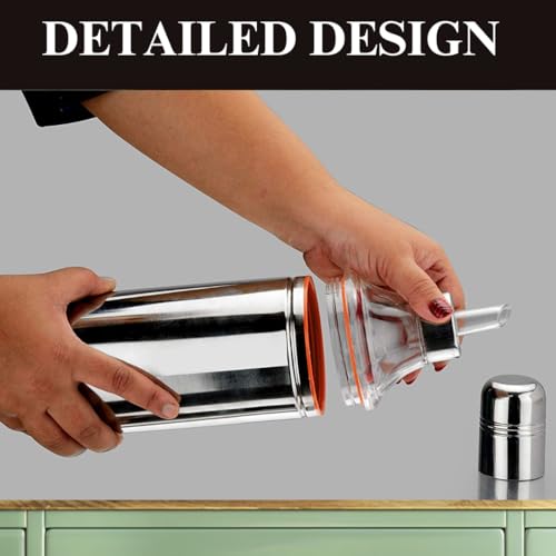 Gopi 1 Litres Easy Flow Stainless Steel Oil Dispenser Bottle with Lid and Cap | Air-Tight Spill-Proof | Food Grade Pourer Drizzler (Silver, Set of 1 | 1000ml) - Image 4