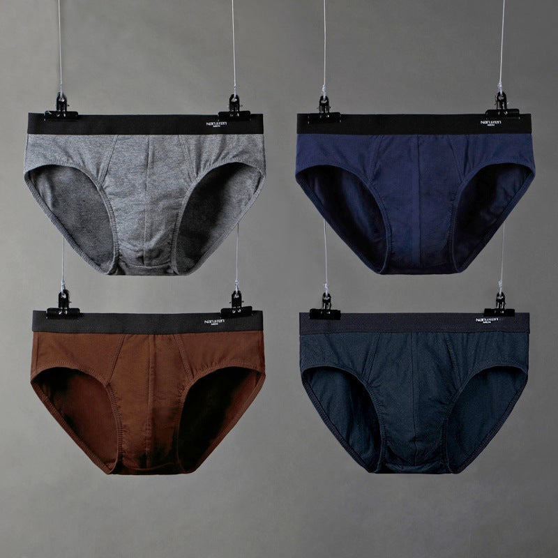 Mens Cotton Briefs Solid Breathable Underpants 5049  - Image 2