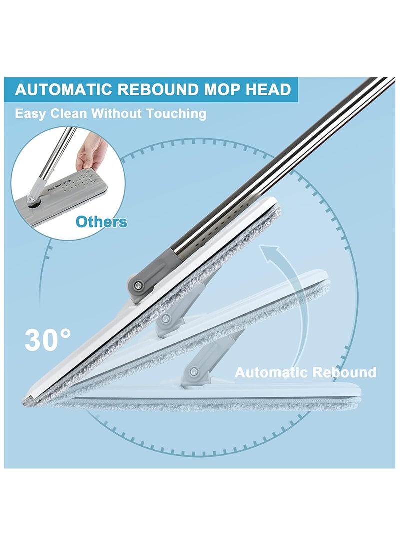 Mop and Bucket with Wringer Set, Hands Free Flat Floor Mop and Bucket, 6 Washable Microfiber Pads Included, Wet and Dry Use, Home Floor Cleaning System for All Floor Types and Windows - Image 4