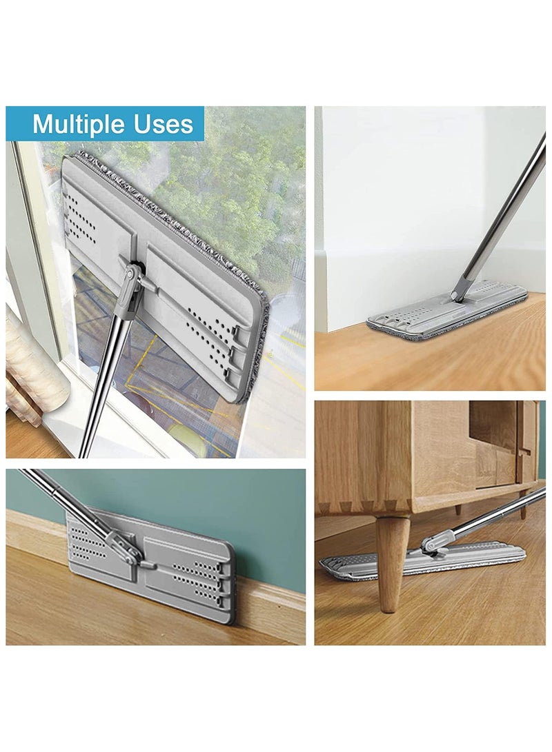 Mop and Bucket with Wringer Set, Hands Free Flat Floor Mop and Bucket, 6 Washable Microfiber Pads Included, Wet and Dry Use, Home Floor Cleaning System for All Floor Types and Windows - Image 5