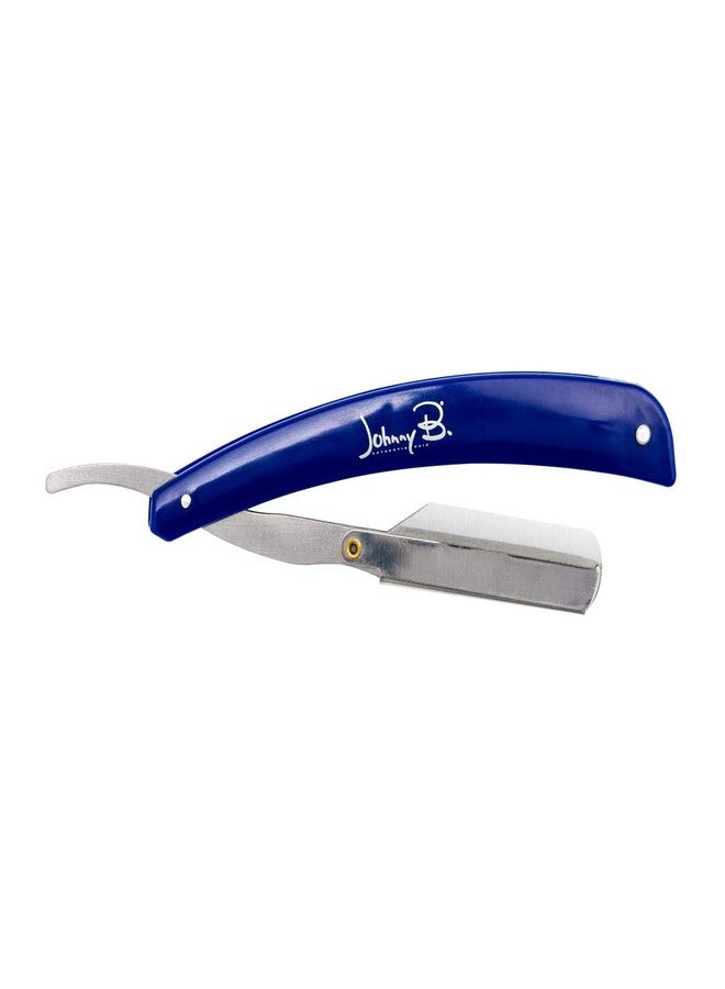 JOHNNY B. Professional Barber Straight Edge Razor, Blue - Image 1