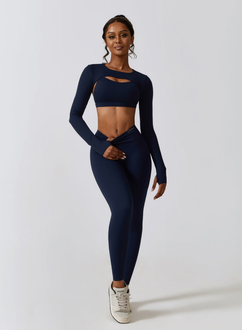 KAWN.YOGA Womens Long Sleeves Crop Top - Image 3