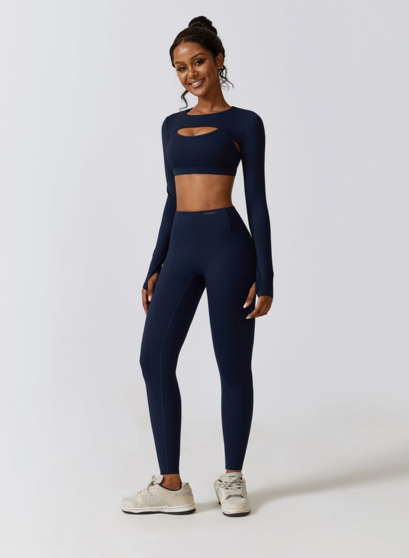 KAWN.YOGA Womens Long Sleeves Crop Top - Image 2