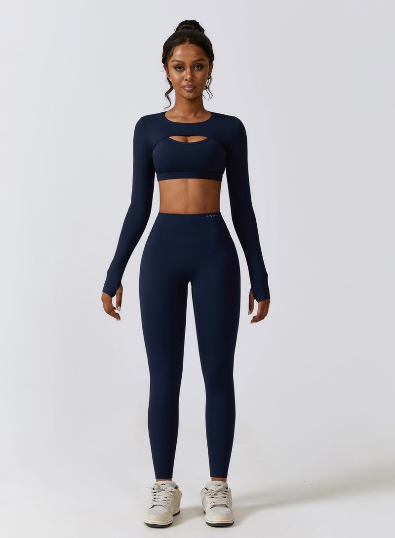KAWN.YOGA Womens Long Sleeves Crop Top - Image 1