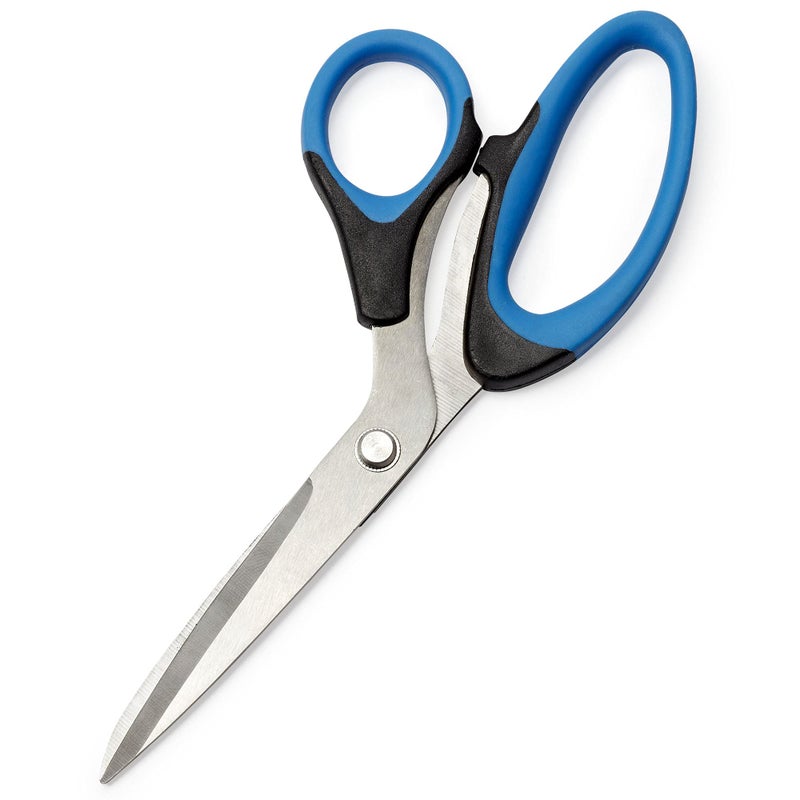 OfficeGoods Stainless Steel 8.5" Scissors w/Soft Grips - Modern Design for the Stylish Home, Office, or School - Perfect for Arts & Crafts, Scrapbooking, Fabric, Sewing - Black/Blue - Set of 2 - Image 2