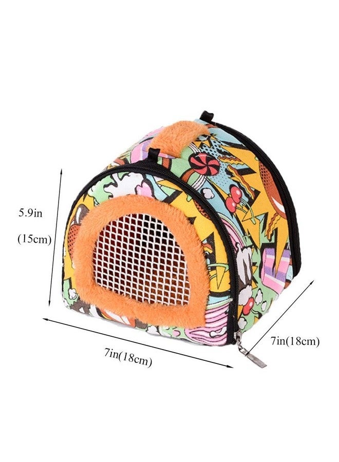 هامليدي حقيبة حمل هامستر من هاميليدي، حقيبة سفر للحيوانات الصغيرة، حقيبة ظهر للحيوانات الأليفة مزودة بسحاب وحزام، قابلة للتهوية وآمنة، مناسبة للقنافذ والهامستر والفئران - Image 2
