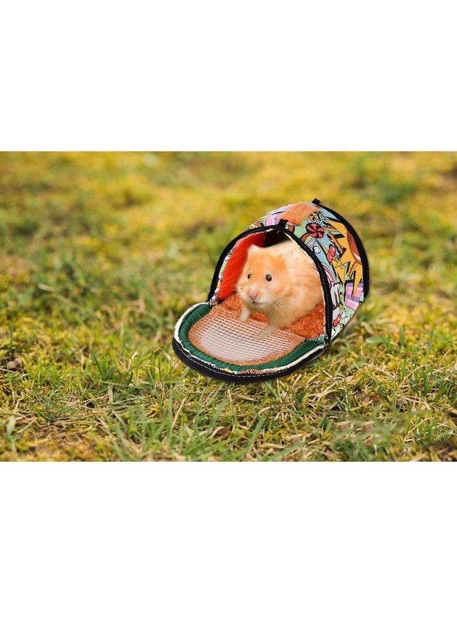 هامليدي حقيبة حمل هامستر من هاميليدي، حقيبة سفر للحيوانات الصغيرة، حقيبة ظهر للحيوانات الأليفة مزودة بسحاب وحزام، قابلة للتهوية وآمنة، مناسبة للقنافذ والهامستر والفئران - Image 4