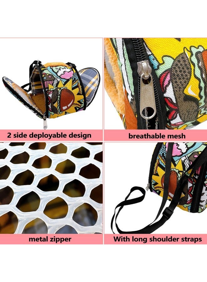 هامليدي حقيبة حمل هامستر من هاميليدي، حقيبة سفر للحيوانات الصغيرة، حقيبة ظهر للحيوانات الأليفة مزودة بسحاب وحزام، قابلة للتهوية وآمنة، مناسبة للقنافذ والهامستر والفئران - Image 5