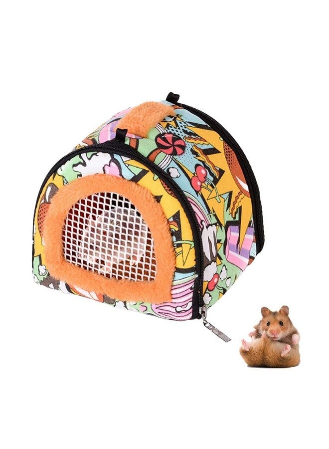 هامليدي حقيبة حمل هامستر من هاميليدي، حقيبة سفر للحيوانات الصغيرة، حقيبة ظهر للحيوانات الأليفة مزودة بسحاب وحزام، قابلة للتهوية وآمنة، مناسبة للقنافذ والهامستر والفئران - Image 1