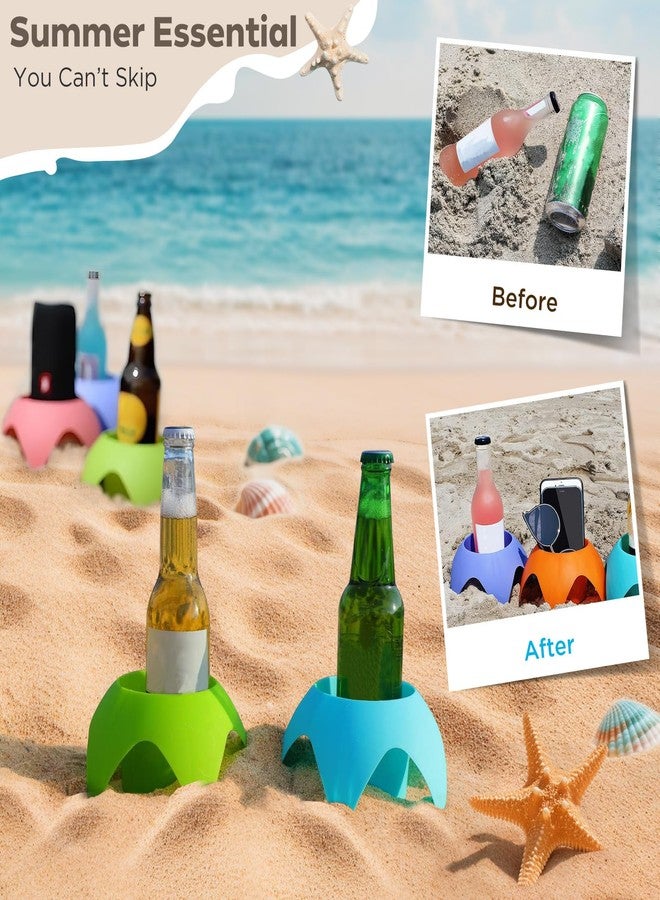 Uarzt Beach Vacation Essentials Accessories - Sand Coasters Drink Cup Holders, 5-Pack, Multicolor, Must-Haves for Women, Adults, Family, and Friends - Image 2